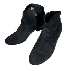 SCHUTZ Black Suede Women’s Leather Booties Ankle Boots 8.5B
